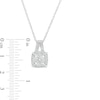 Thumbnail Image 2 of Diamond Accent Beaded Cushion-Shaped Frame Pendant in Sterling Silver