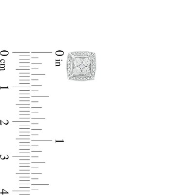 Diamond Accent Cushion Stud Earrings in Sterling Silver