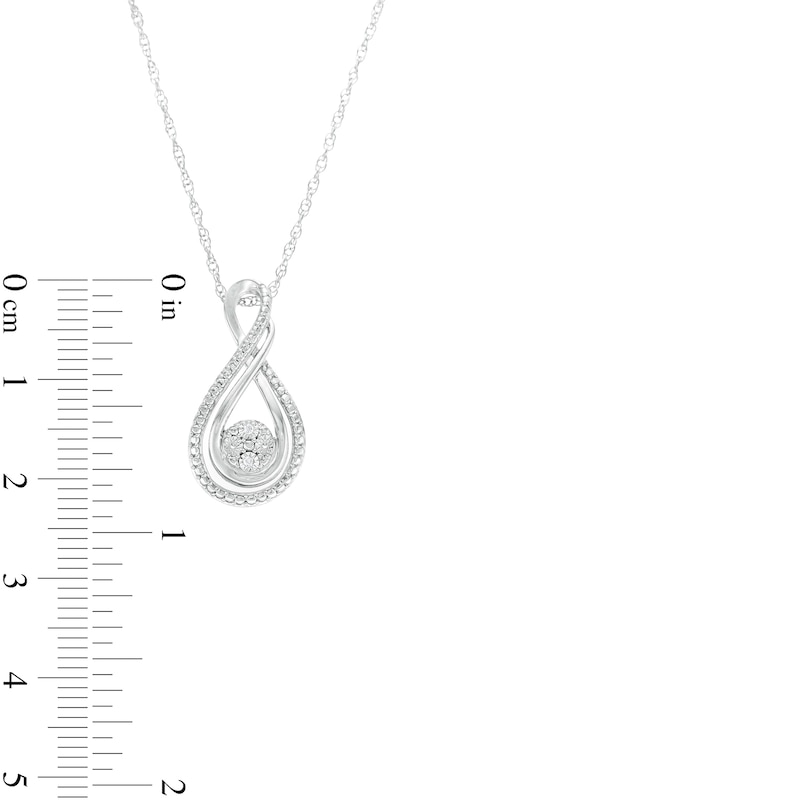 Diamond Accent Double Infinity Bypass Pendant in Sterling Silver