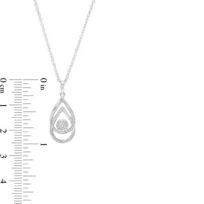 Diamond Accent Interlocking Double Teardrop Pendant in Sterling Silver