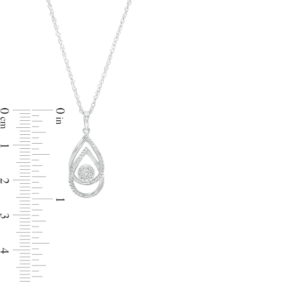 Diamond Accent Interlocking Double Teardrop Pendant in Sterling Silver