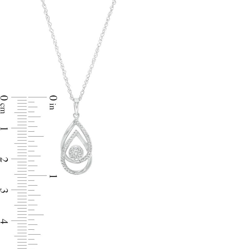 Diamond Accent Interlocking Double Teardrop Pendant in Sterling Silver