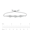 Diamond Accent Beaded Marquise Frame and Infinity Bolo Bracelet in Sterling Silver - 9.5"