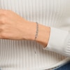 Thumbnail Image 2 of Diamond Accent Beaded Frame "X" Link Bolo Bracelet in Sterling Silver - 9.5"