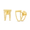 Thumbnail Image 1 of Horizontal Bar with Chain Front/Back Earrings in 10K Gold