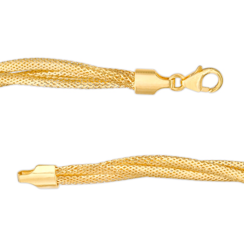 Italian Gold 5.0mm Double Row Twisted Chain Necklace in 14K Gold - 17"