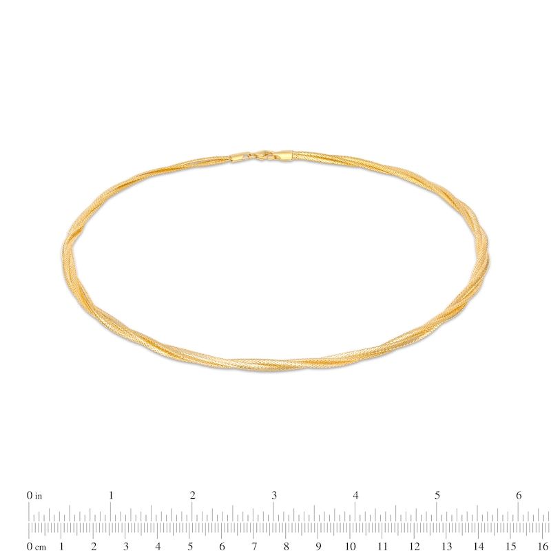 Italian Gold 5.0mm Double Row Twisted Chain Necklace in 14K Gold - 17"|Peoples Jewellers