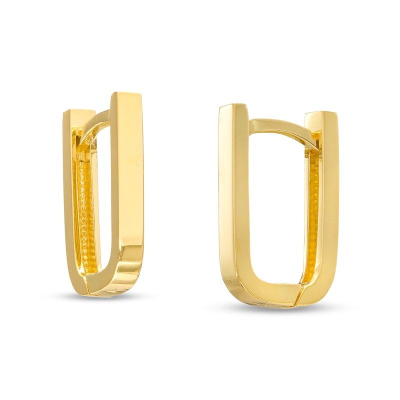 14.35mm U-Shaped Huggie Hoop Earrings in 10K Gold|Peoples Jewellers