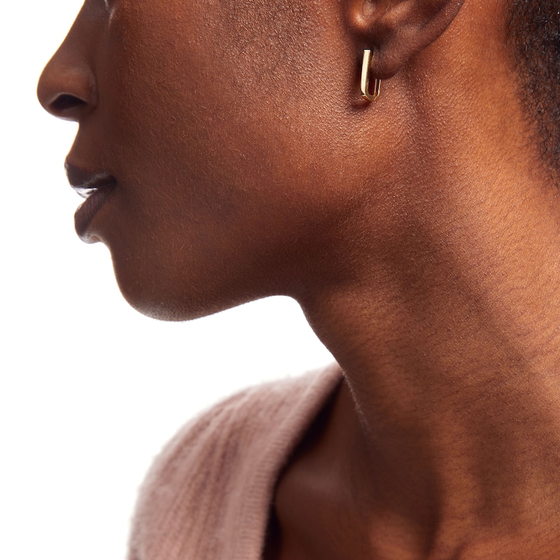 Main Image 2 of 14.35mm U-Shaped Huggie Hoop Earrings in 10K Gold