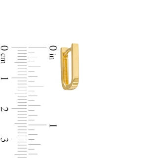 14.35mm U-Shaped Huggie Hoop Earrings in 10K Gold
