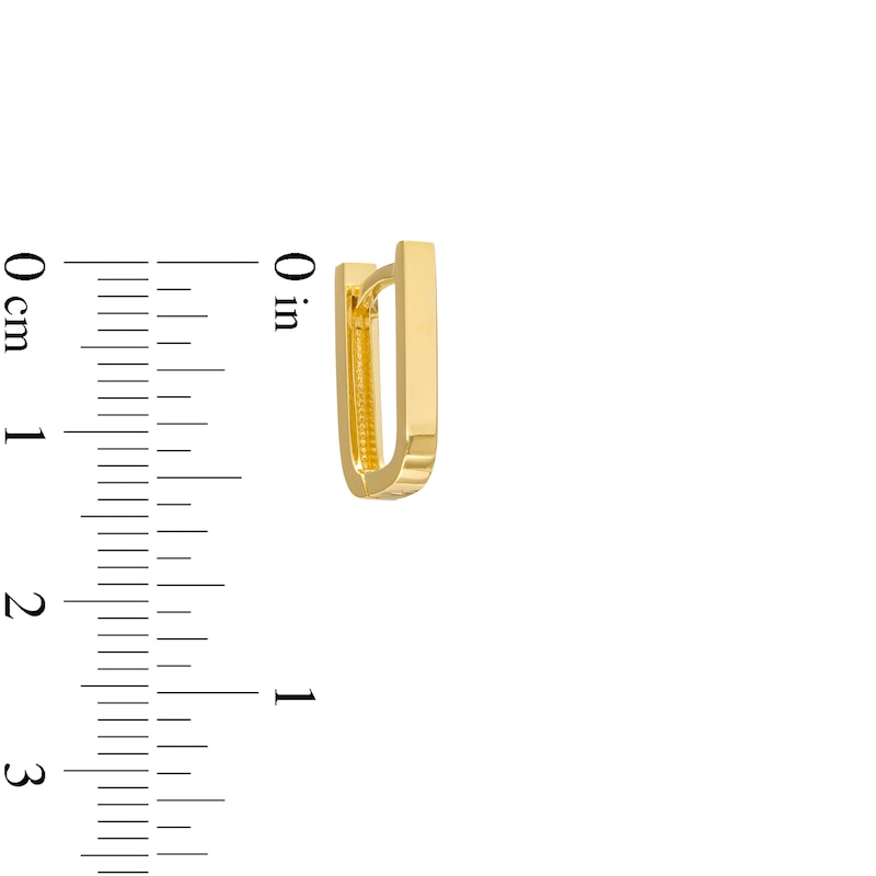 14.35mm U-Shaped Huggie Hoop Earrings in 10K Gold