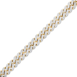 Men's 2.95 CT. T.W. Diamond Curb Chain Bracelet in 10K Gold – 8.5&quot;