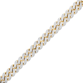 Men's 2.95 CT. T.W. Diamond Curb Chain Bracelet in 10K Gold – 8.5"