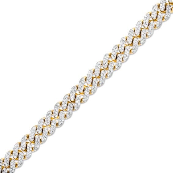 Men's 2.95 CT. T.W. Diamond Curb Chain Bracelet in 10K Gold – 8.5"