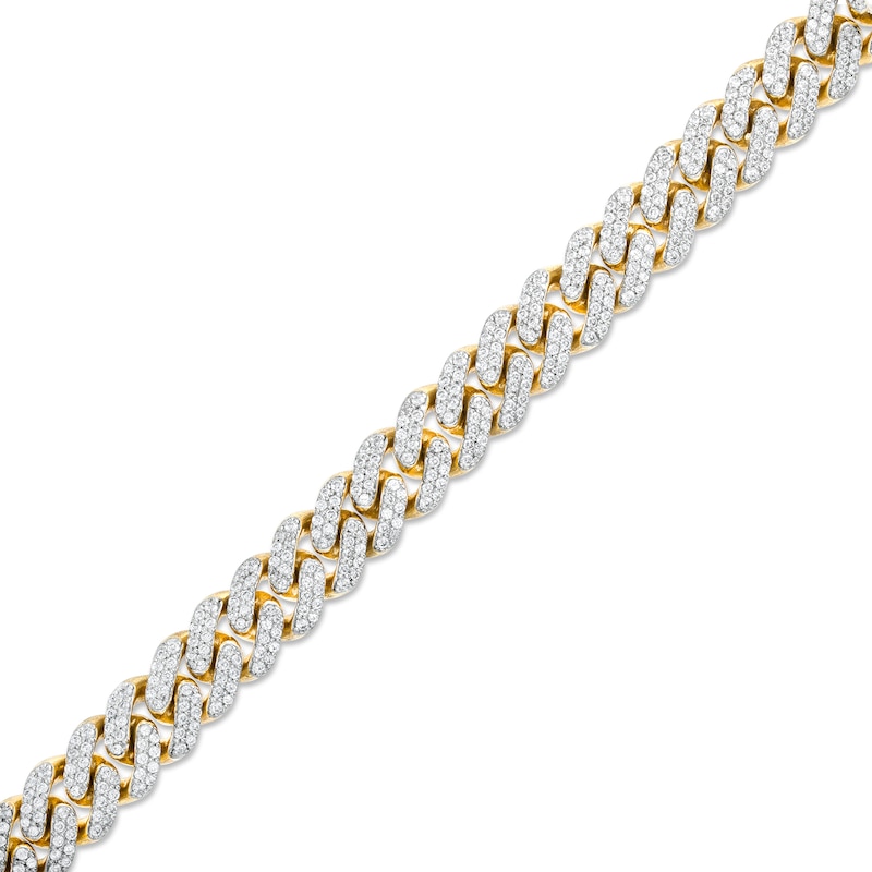 Men's 2.95 CT. T.W. Diamond Curb Chain Bracelet in 10K Gold – 8.5"