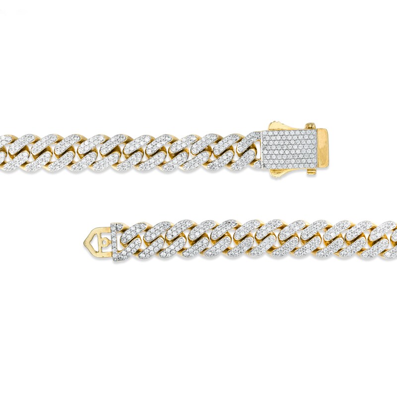 Men's 2.95 CT. T.W. Diamond Curb Chain Bracelet in 10K Gold – 8.5"|Peoples Jewellers