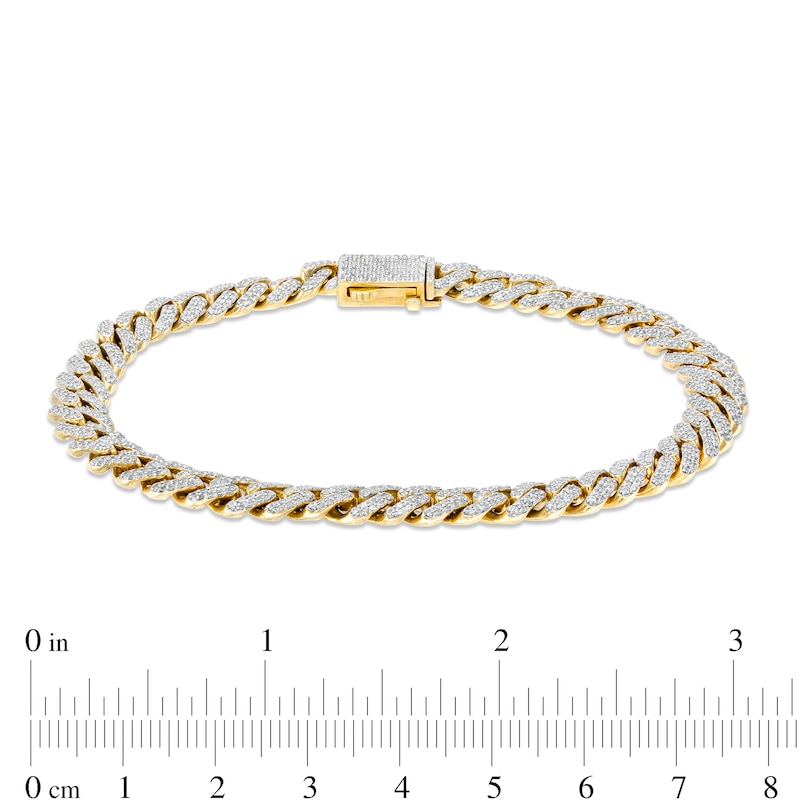 Men's 2.95 CT. T.W. Diamond Curb Chain Bracelet in 10K Gold – 8.5"|Peoples Jewellers