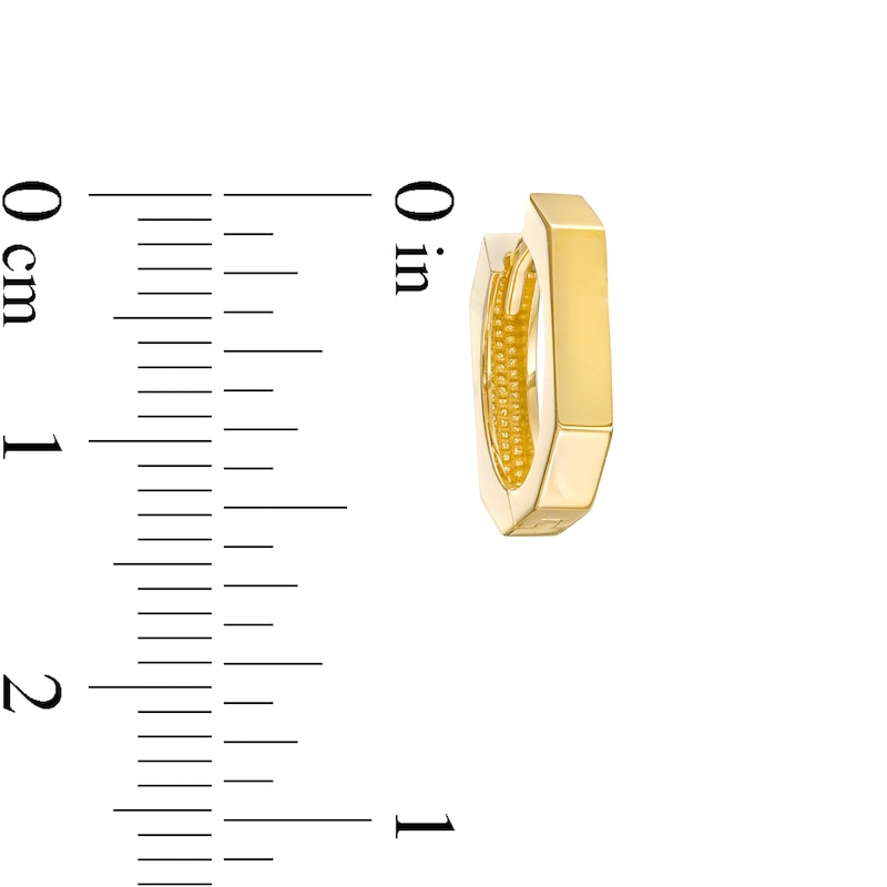 12.2mm Heptagon-Shaped Huggie Hoop Earrings in 10K Gold|Peoples Jewellers