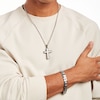 Thumbnail Image 2 of Men's Diamond Accent Solitaire Dog Tag, Cross Pendant and Link Bracelet Set in Stainless Steel and Black Ion-Plate – 24"
