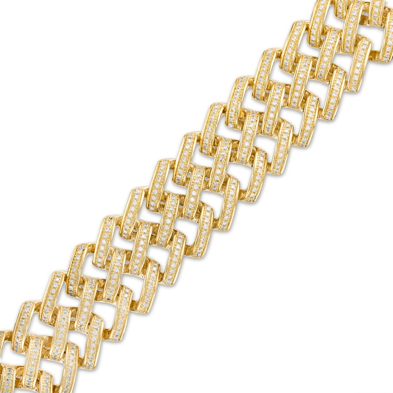Men's 2.25 CT. T.W. Diamond Double Curb Chain Bracelet in 10K Gold – 8.5"|Peoples Jewellers