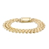 Thumbnail Image 3 of Men's 2.25 CT. T.W. Diamond Double Curb Chain Bracelet in 10K Gold – 8.5"