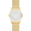Thumbnail Image 2 of Ladies' Movado Museum Classic 0.04 CT. T.W. Diamond Gold-Tone IP Mesh Watch with Black Dial (Model: 0607628)