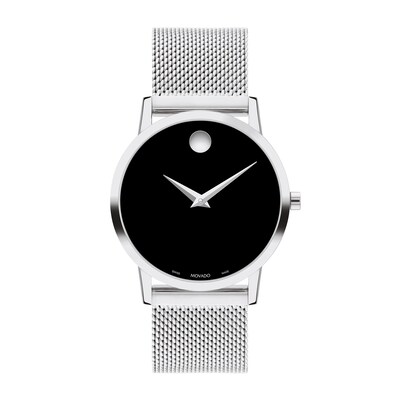 Ladies' Movado Museum Classic Mesh Watch with Black Dial (Model: 0607646)