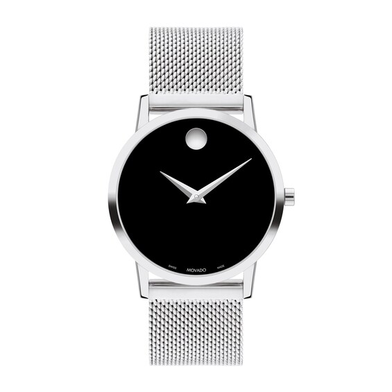 Ladies' Movado Museum Classic Mesh Watch with Black Dial (Model: 0607646)