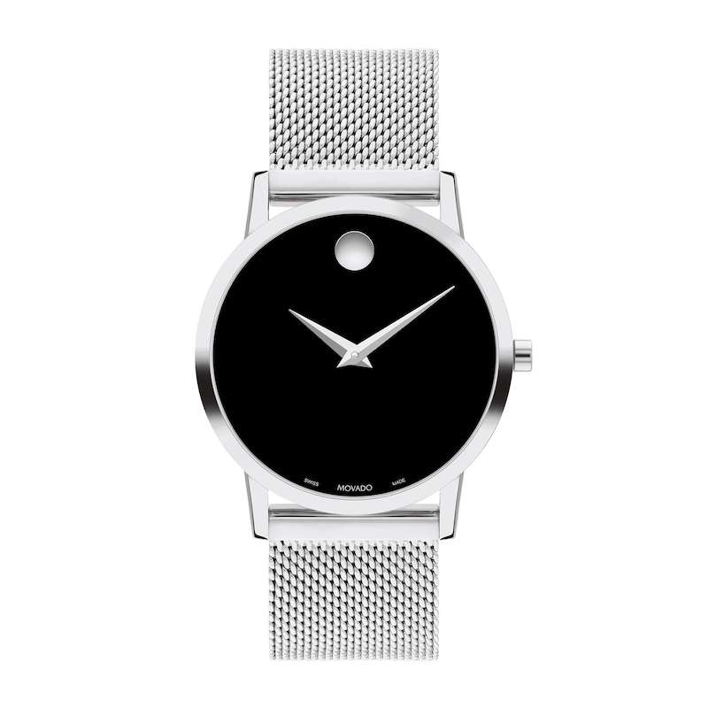 Ladies' Movado Museum Classic Mesh Watch with Black Dial (Model: 0607646)|Peoples Jewellers