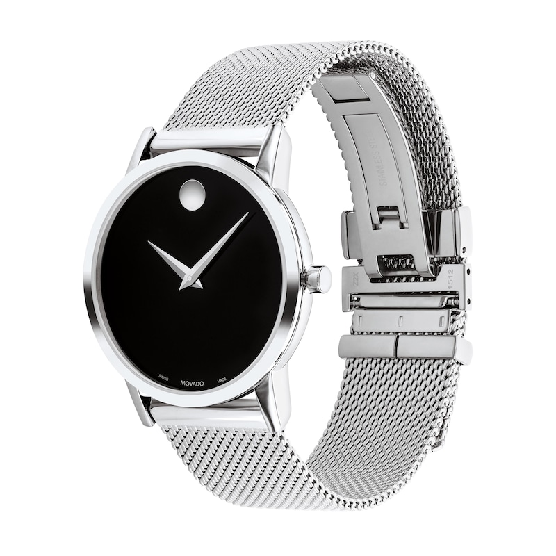 Main Image 2 of Ladies' Movado Museum Classic Mesh Watch with Black Dial (Model: 0607646)