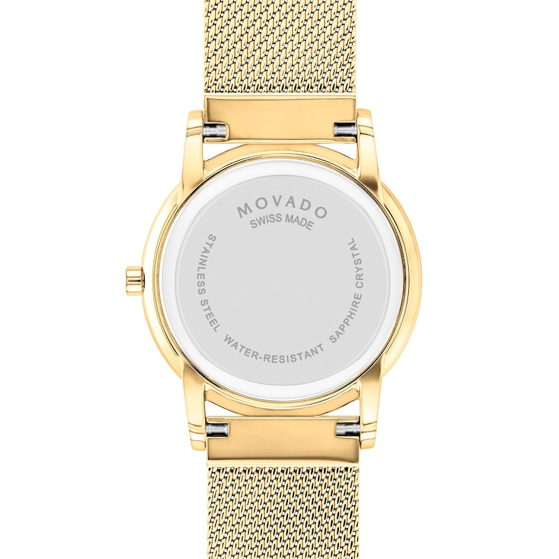 Main Image 3 of Ladies' Movado Museum Classic Gold-Tone PVD Mesh Watch with Black Dial (Model: 0607647)