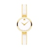 Thumbnail Image 1 of Ladies' Movado Moda Two-Tone PVD Ceramic Bangle Watch with White Dial (Model: 0607715)