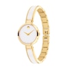 Thumbnail Image 1 of Ladies' Movado Moda Two-Tone PVD Ceramic Bangle Watch with White Dial (Model: 0607715)