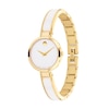 Thumbnail Image 2 of Ladies' Movado Moda Two-Tone PVD Ceramic Bangle Watch with White Dial (Model: 0607715)