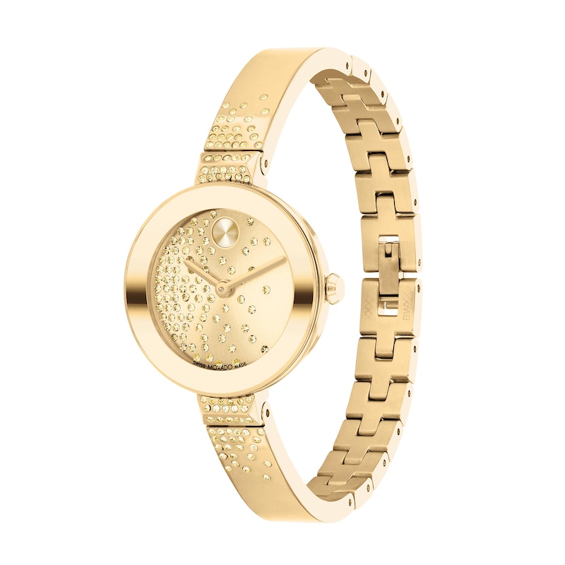 Main Image 2 of Ladies' Movado Bold® Champagne Crystal Accent Gold-Tone IP Bangle Watch with Gold-Tone Dial (Model: 3600926)