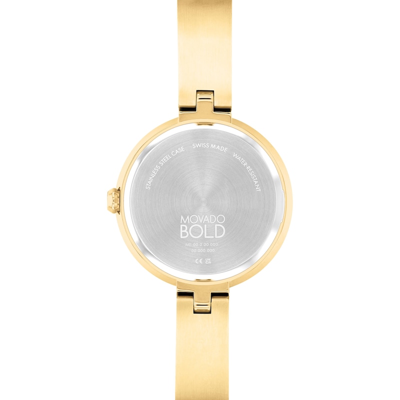Main Image 3 of Ladies' Movado Bold® Champagne Crystal Accent Gold-Tone IP Bangle Watch with Gold-Tone Dial (Model: 3600926)
