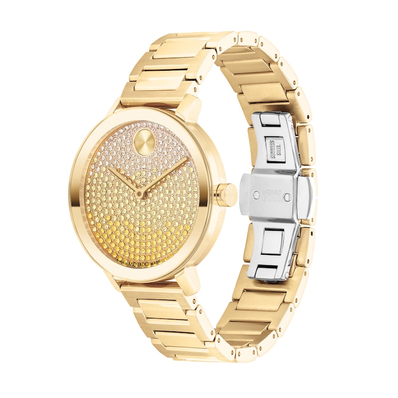 Main Image 2 of Ladies' Movado Bold® Evolution Gold-Tone IP Watch with Multi-Coloured Ombré Crystal Dial (Model: 3600931)