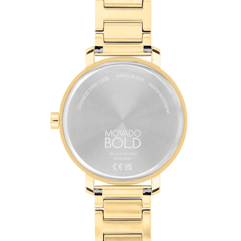 Ladies' Movado Bold® Evolution Gold-Tone IP Watch with Multi-Coloured Ombré Crystal Dial (Model: 3600931)