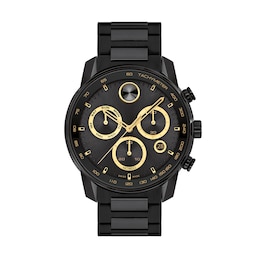 Men's Movado Bold® Verso Black IP Chronograph Watch with Black Dial (Model: 3600906)