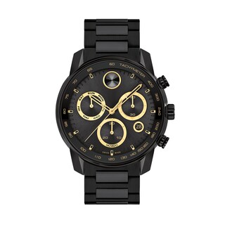 Men's Movado Bold® Verso Black IP Chronograph Watch with Black Dial (Model: 3600906)