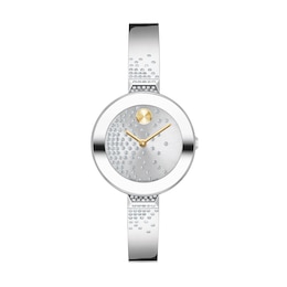 Ladies' Movado Bold® Crystal Accent Bangle Watch with Silver-Tone Dial (Model: 3600925)