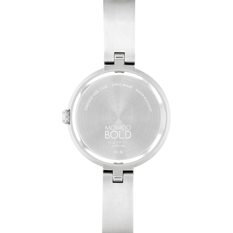 Ladies' Movado Bold® Crystal Accent Bangle Watch with Silver-Tone Dial (Model: 3600925)|Peoples Jewellers
