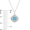 Princess-Cut Swiss Blue Topaz and White Lab-Created Sapphire Frame Pendant, Earrings and Ring Set in Sterling Silver