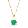 6.0mm Lab-Created Emerald Solitaire Drop Pendant in 10K Gold
