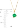 6.0mm Lab-Created Emerald Solitaire Drop Pendant in 10K Gold