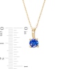 Thumbnail Image 4 of 6.0mm Blue Lab-Created Sapphire Solitaire Drop Pendant in 10K Gold