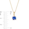 Thumbnail Image 3 of 6.0mm Blue Lab-Created Sapphire Solitaire Drop Pendant in 10K Gold