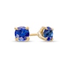Thumbnail Image 1 of 5.0mm Blue Lab-Created Sapphire Solitaire Stud Earrings in 10K Gold