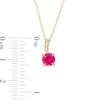 Thumbnail Image 4 of 6.0mm Lab-Created Ruby Solitaire Drop Pendant in 10K Gold