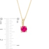 Thumbnail Image 3 of 6.0mm Lab-Created Ruby Solitaire Drop Pendant in 10K Gold